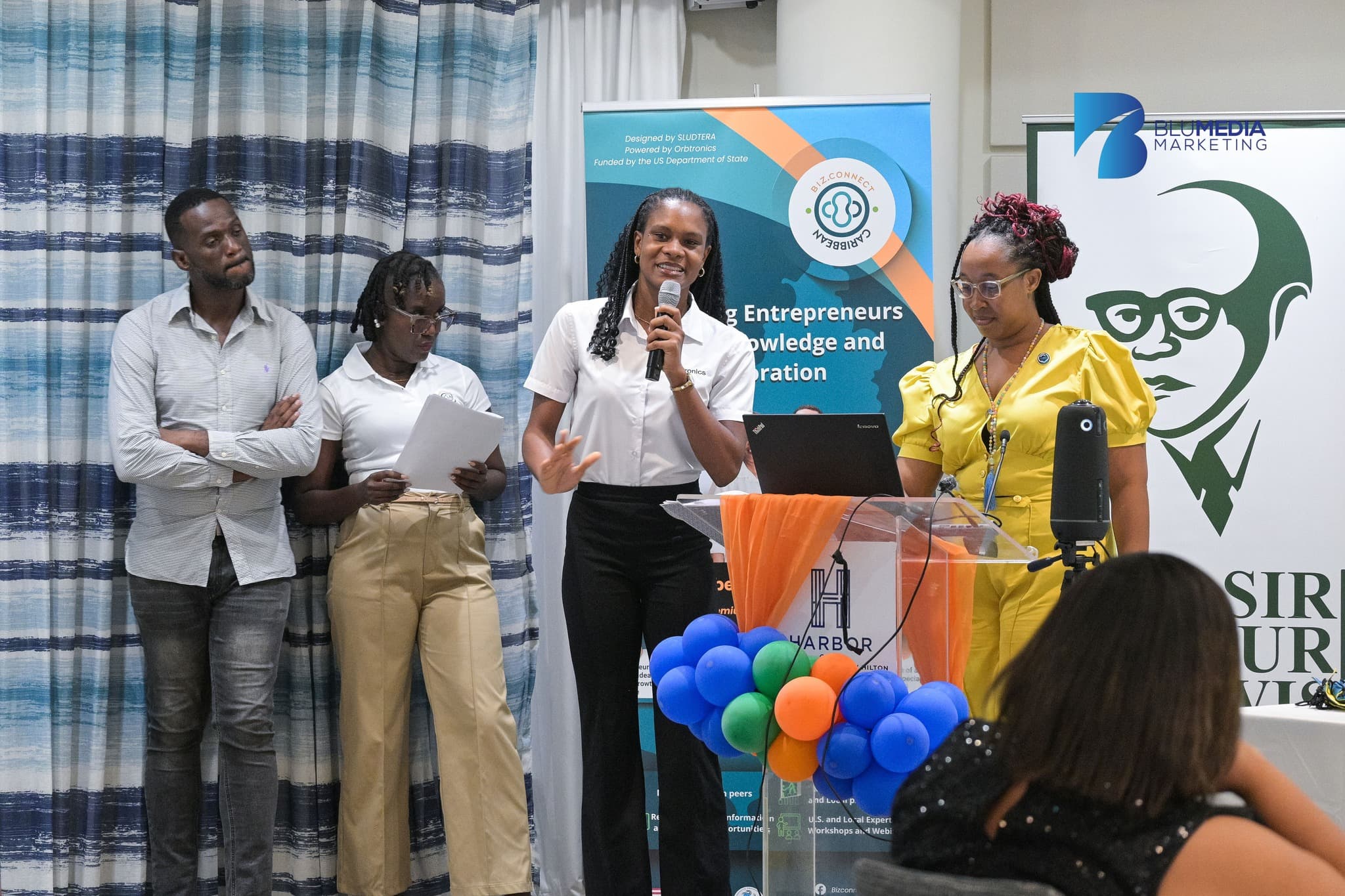 Collaborative workspace with laptop